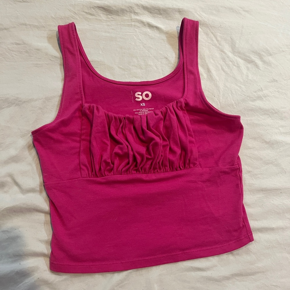 SO Women's Fuchsia Ruched Crop Top